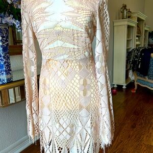Free People Mesh Lace Dress SZ 2